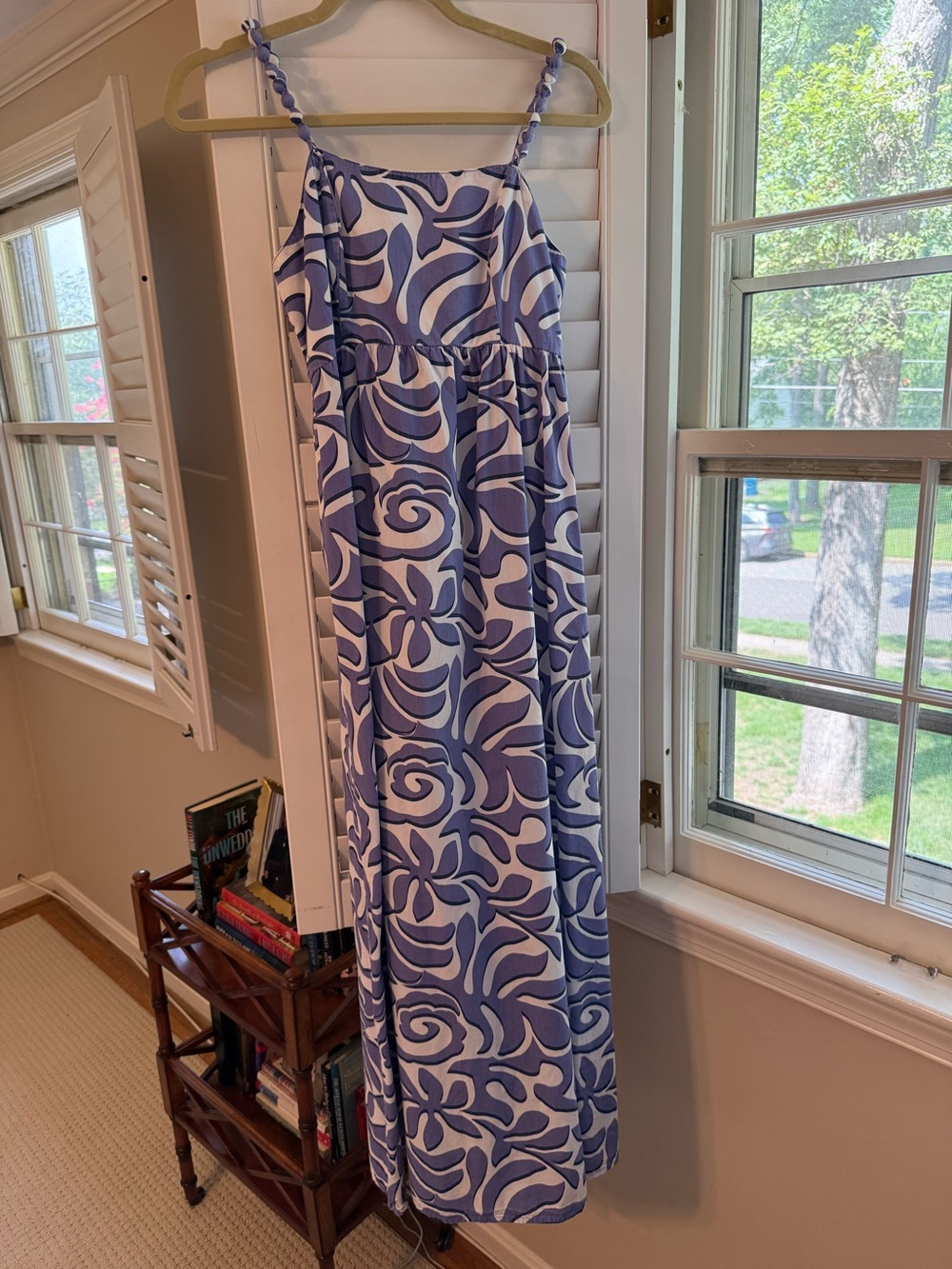 Purple and White Japna Cotton Maxidress